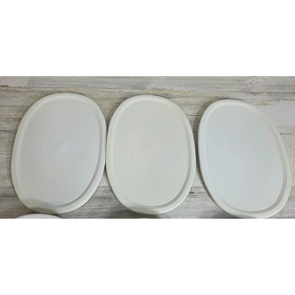 Vintage Corningware French White F-23-B Casserole Dishes 700ML Oval with Lids - Picture 9 of 9